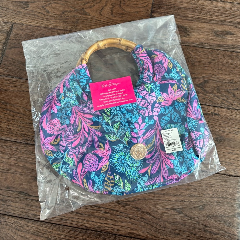 NEW GWP Lilly Pulitzer Bamboo Bag